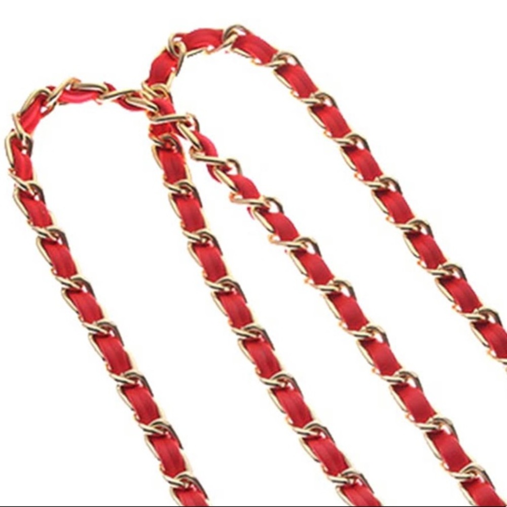 Red Crossbody Chain Strap - Picture 3 of 4
